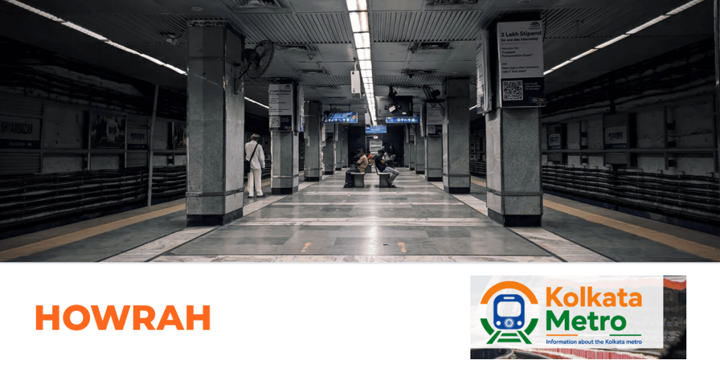 Howrah station on the Green Line, Kolkata Metro