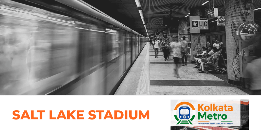 Salt Lake Stadium station on the Green Line, Kolkata Metro